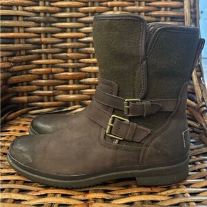 Ugg Boots Womens 10.5 Simmens Ankle Booties Waterproof Brown
Leather Wool Green